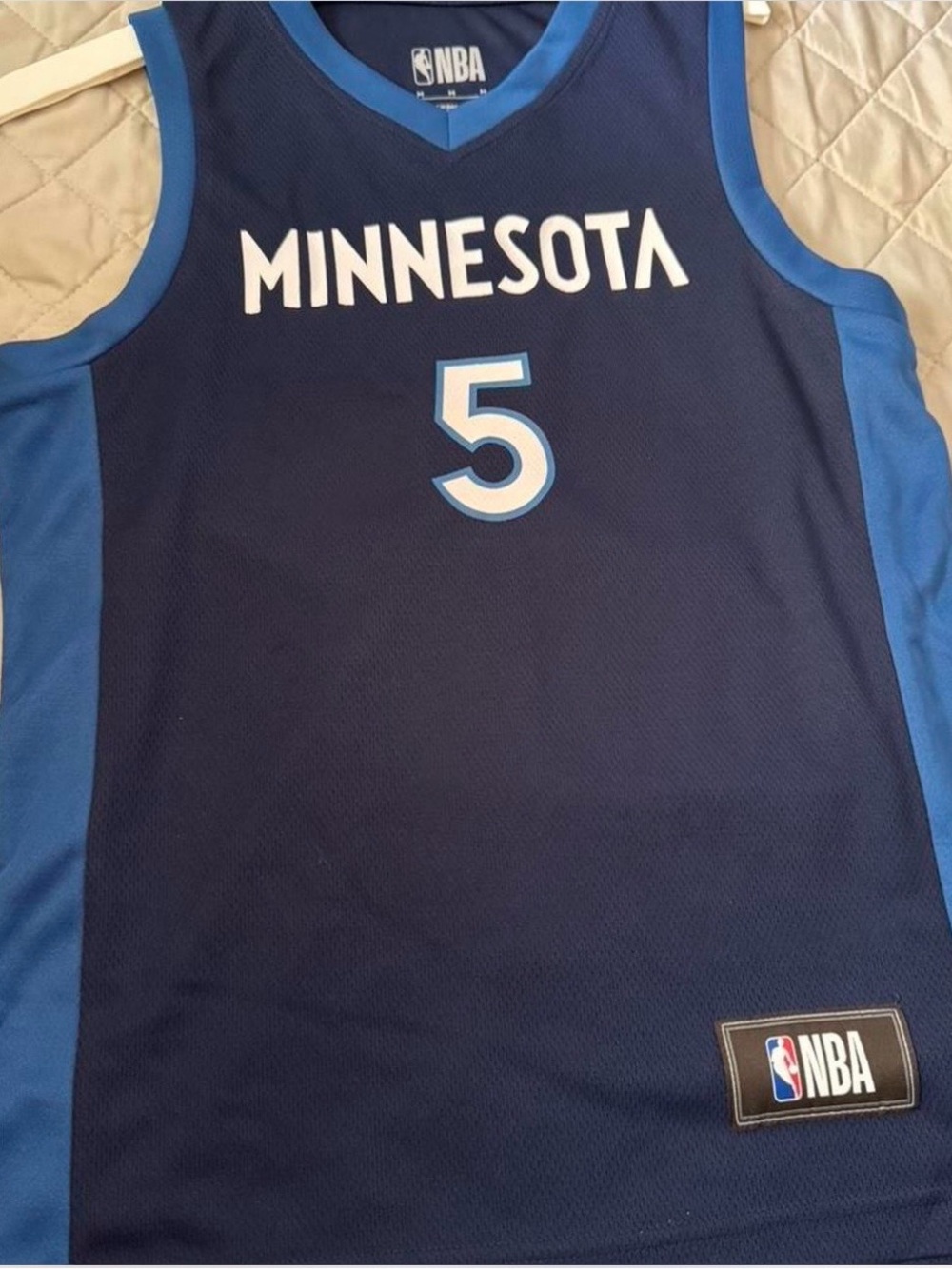 NBA Minnesota Navy and Light Blue #5 Youth Basketball Jersey